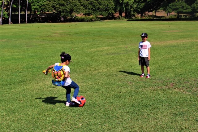 Children -facing- each- other- and -kicking- the- ball